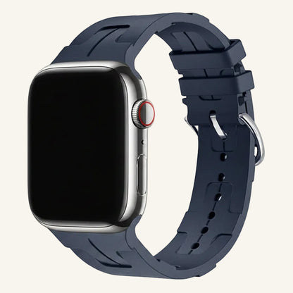 Bracelet Apple Watch silicone motif H noir