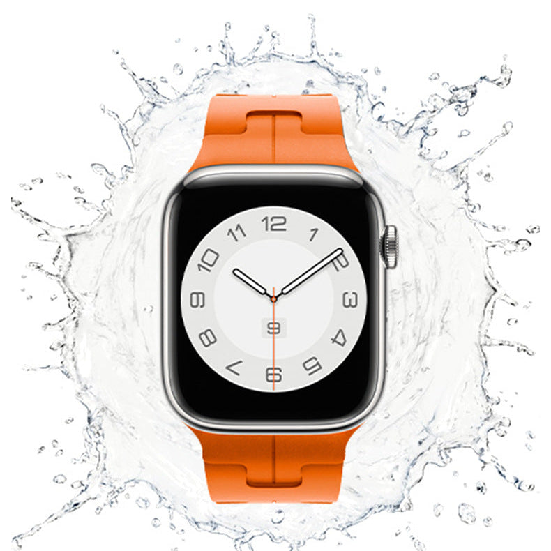Motif H en relief du bracelet Apple Watch silicone