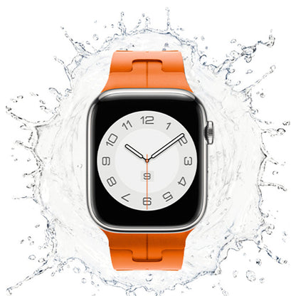 Motif H en relief du bracelet Apple Watch silicone