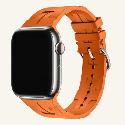 Bracelet Apple Watch silicone motif H rouge classique