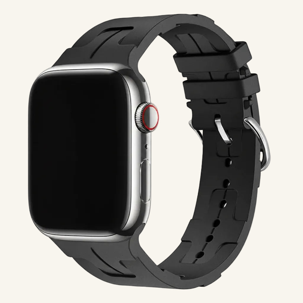 Bracelet Apple Watch silicone motif H sable rose