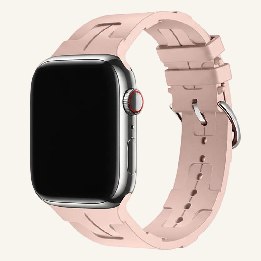 Bracelet Apple Watch silicone motif H compatible Series SE et Ultra