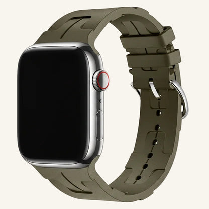 Bracelet Apple Watch silicone motif H thé au lait