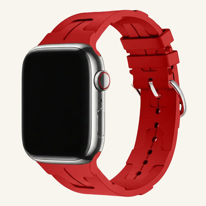 Bracelet Apple Watch silicone motif H violet fumé