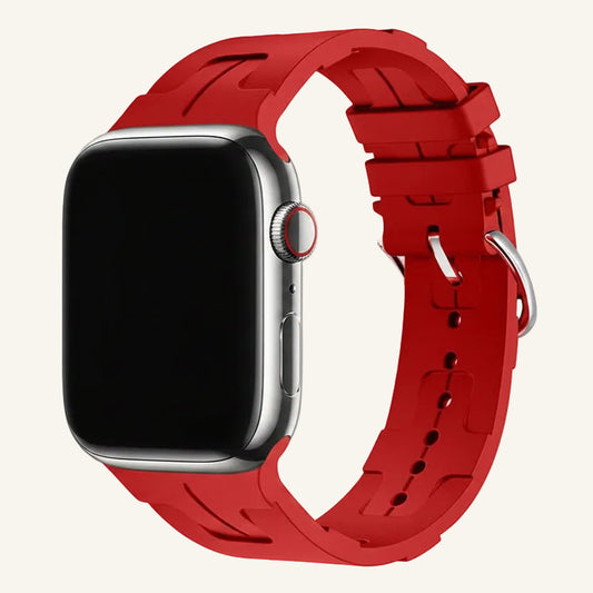 Bracelet Apple Watch silicone motif H violet fumé