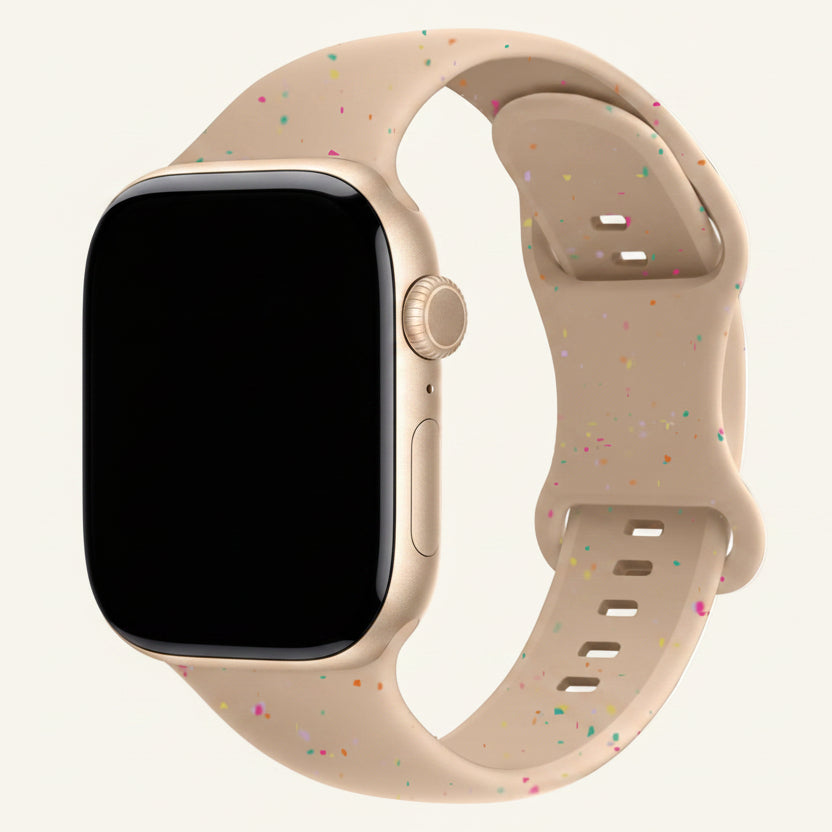 Bracelet Apple Watch silicone pastel boucle en 8 compatible Series SE et Ultra