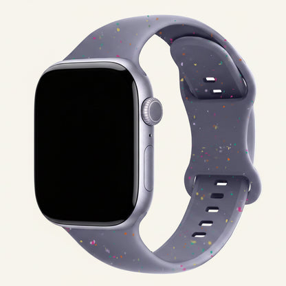 Bracelet Apple Watch silicone pastel noir et blanc femme