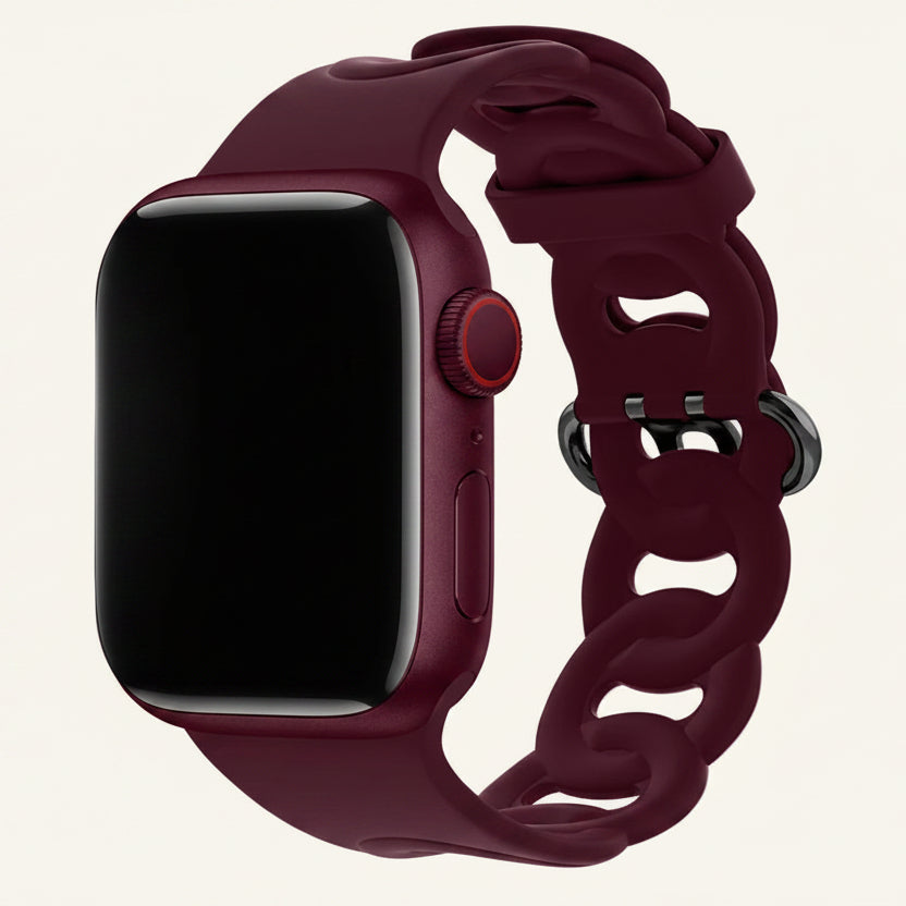 Bracelet Apple Watch silicone résille gris lavande femme