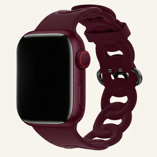 Bracelet Apple Watch silicone résille gris lavande femme