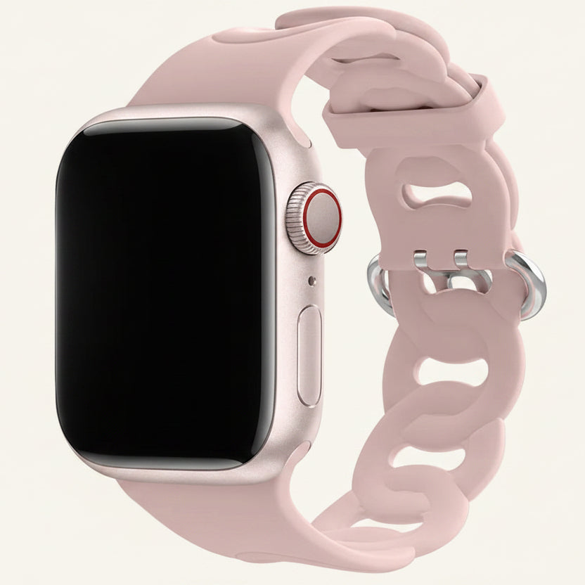 Bracelet Apple Watch silicone résille lilas femme