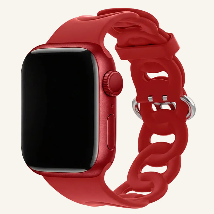 Bracelet Apple Watch silicone résille orange femme