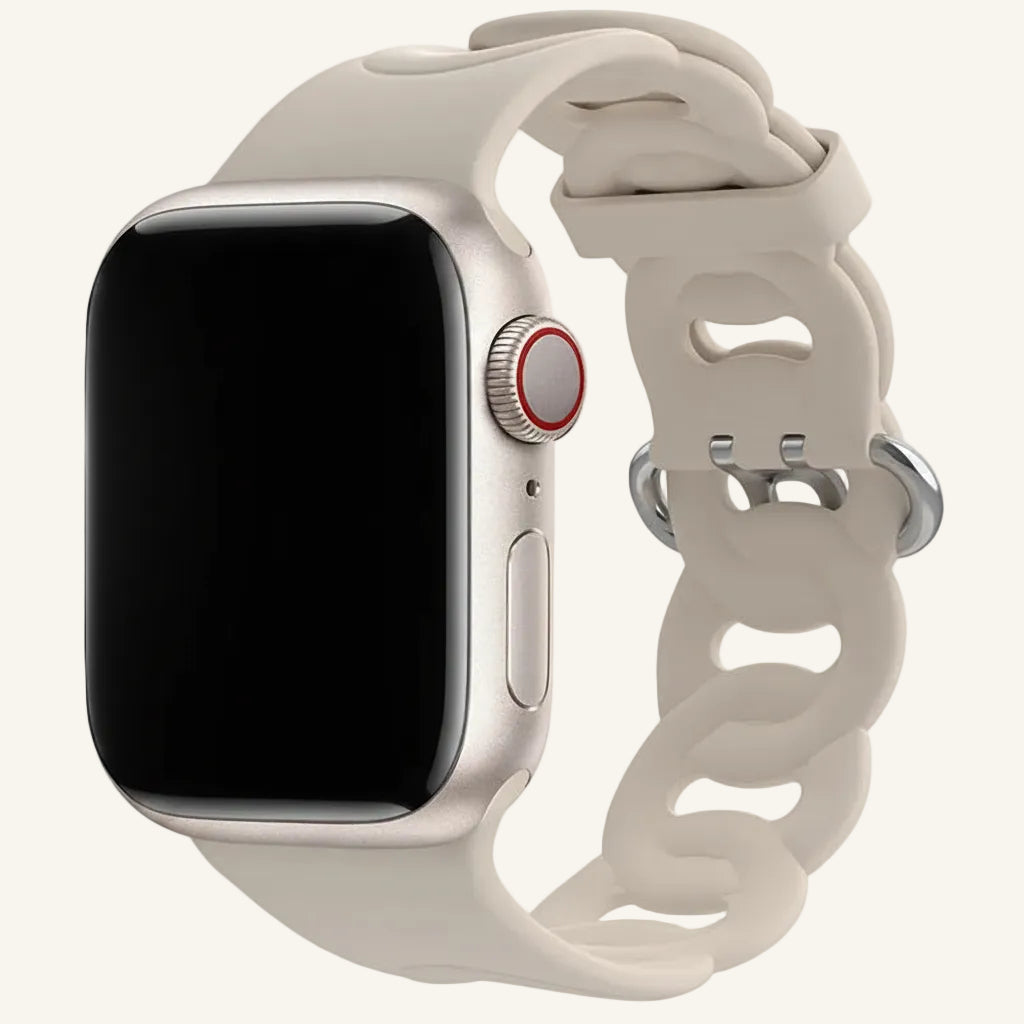 Bracelet Apple Watch silicone résille rose femme