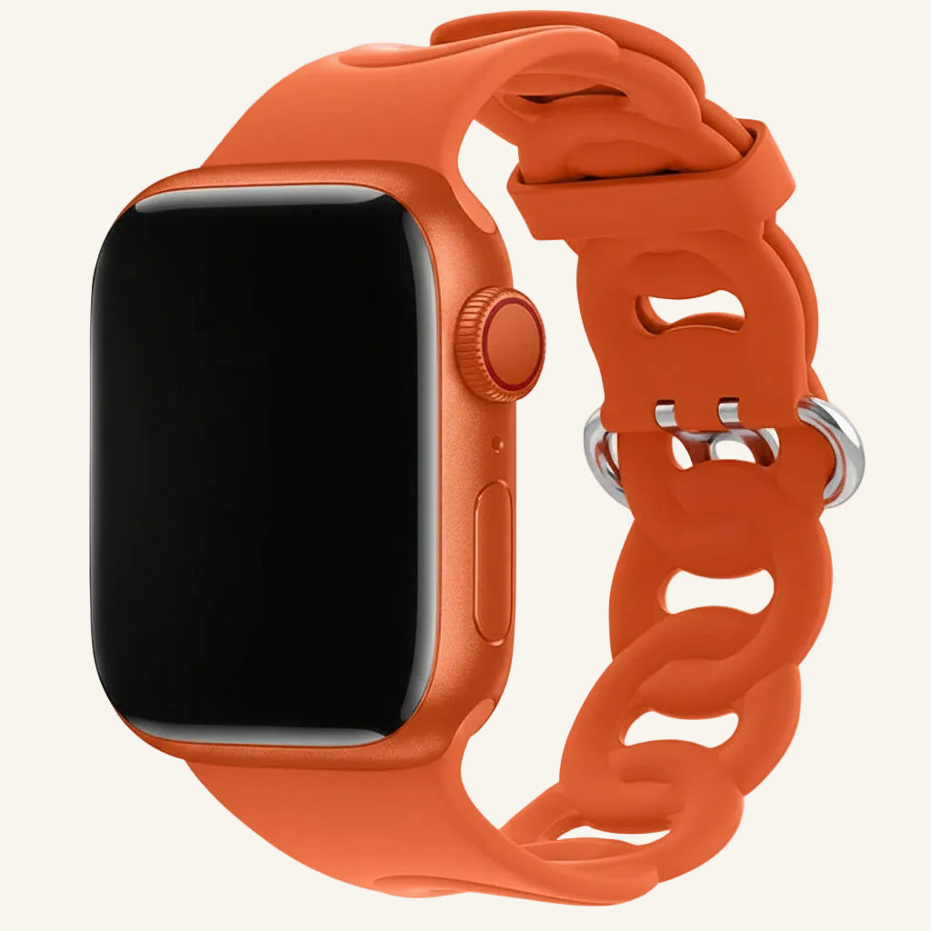 Bracelet Apple Watch silicone résille rouge vin femme