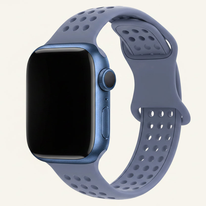 Bracelet Apple Watch silicone respirant bleu ciel