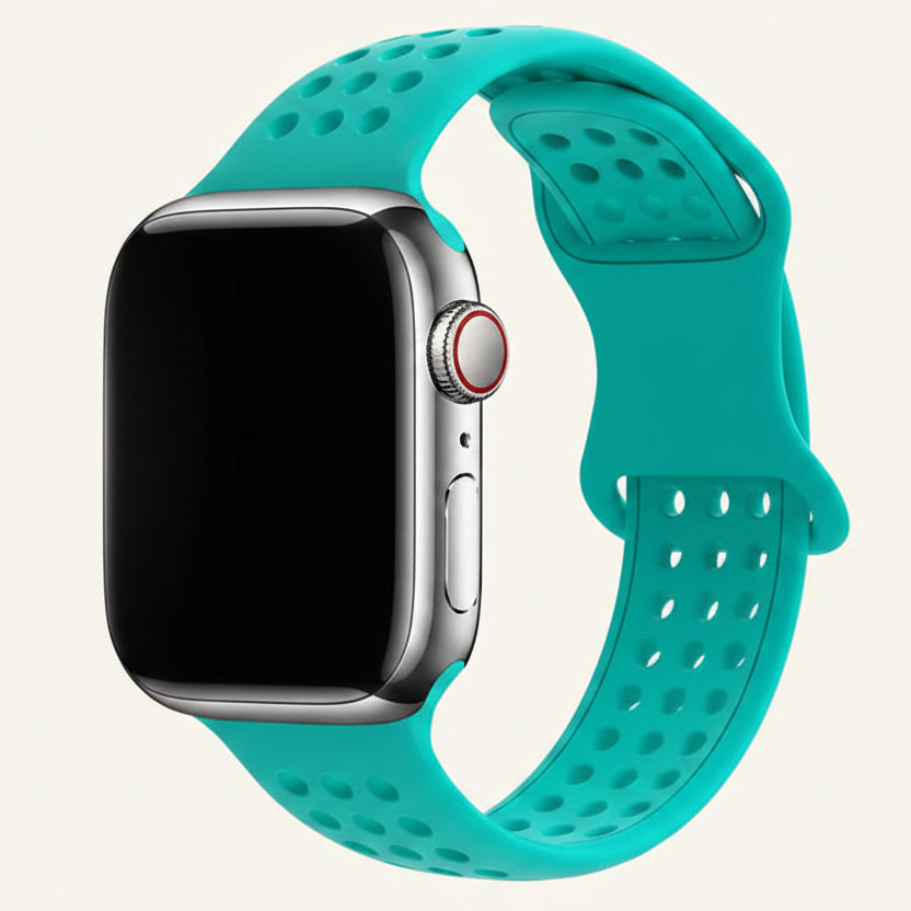 Bracelet Apple Watch silicone respirant vert olive