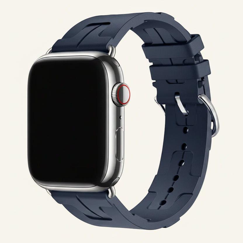 Bracelet Apple Watch silicone sport bleu marine