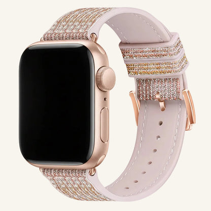 Bracelet Apple Watch silicone strass bleu-vert caméléon