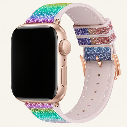 Bracelet Apple Watch silicone strass compatible Series SE et Ultra