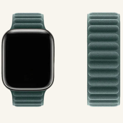 Bracelet Apple Watch tissu matelassé bleu mer