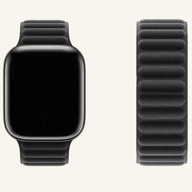 Bracelet Apple Watch tissu matelassé caramel