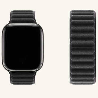 Bracelet Apple Watch tissu matelassé caramel