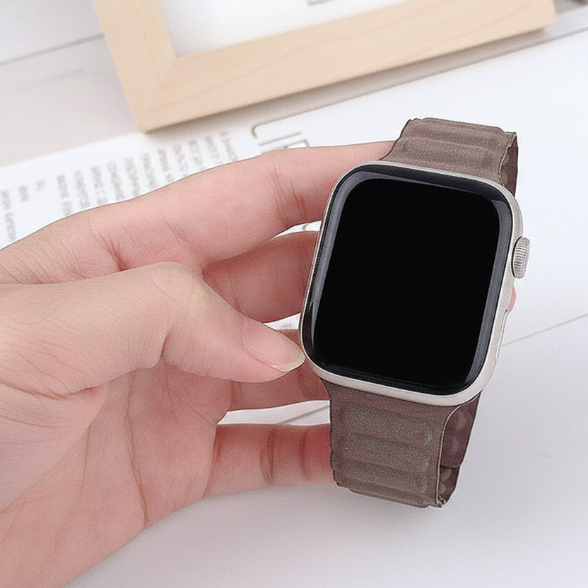 Fermoir magnétique du bracelet Apple Watch tissu matelassé