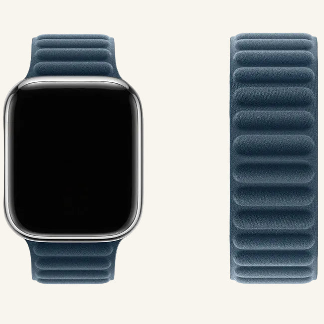 Bracelet Apple Watch tissu matelassé gris sauge