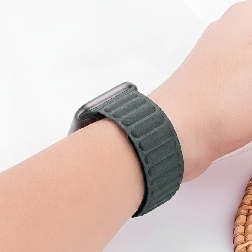 Bracelet Apple Watch tissu matelassé magnétique rétro — La Trame