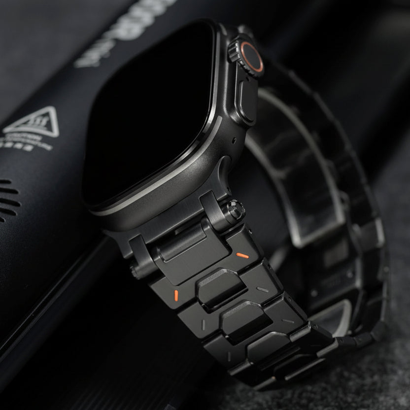 Bracelet Apple Watch titane noir obsidienne DLC homme