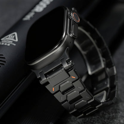 Bracelet Apple Watch titane noir obsidienne DLC homme