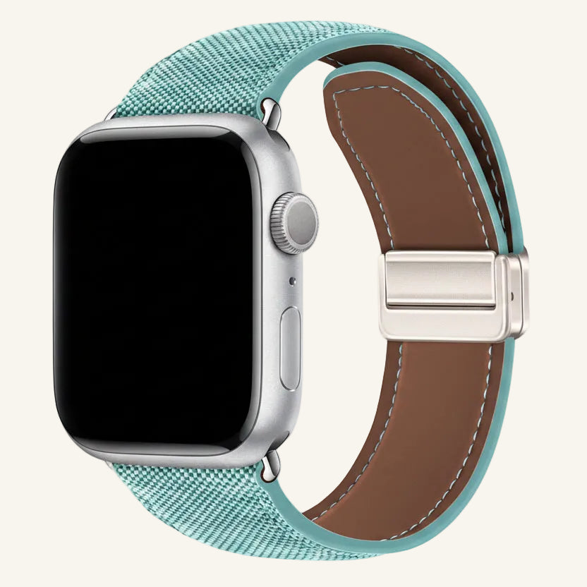 Bracelet Apple Watch toile denim cyan clair