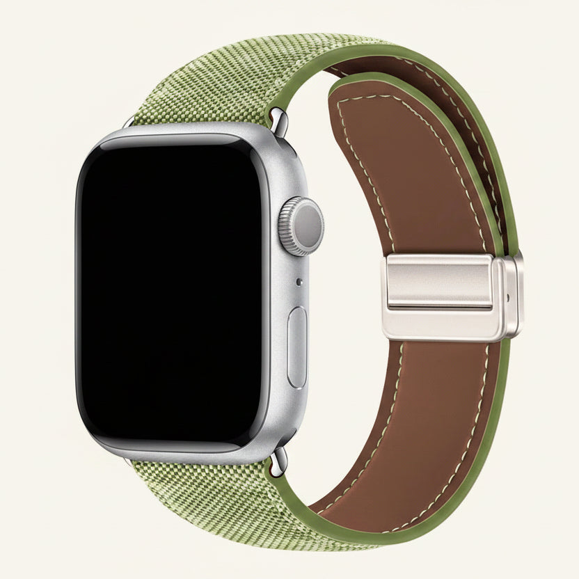 Bracelet Apple Watch toile denim kaki