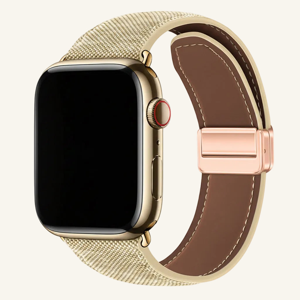 Bracelet Apple Watch toile denim magnétique compatible Series SE et Ultra