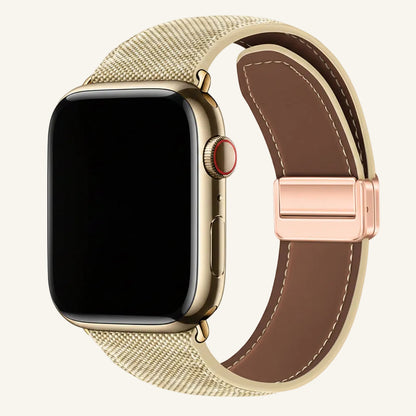 Bracelet Apple Watch toile denim magnétique compatible Series SE et Ultra