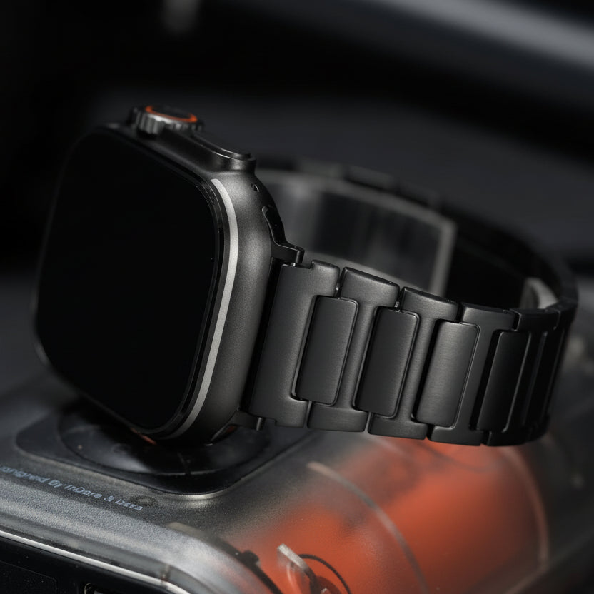 Bracelet titane Apple Watch Le Titane Forgé porté au poignet